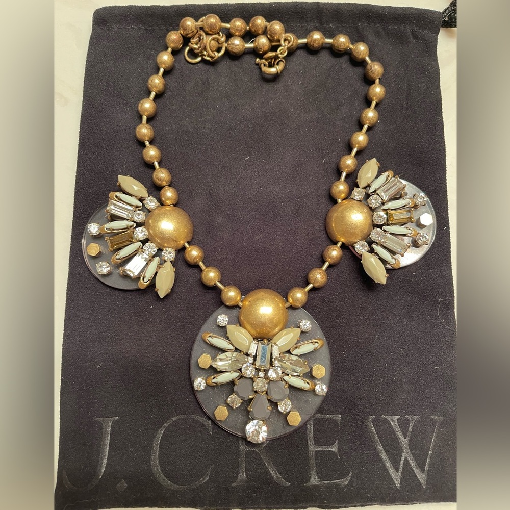J. Crew Statement Necklace (Gold and Mint)